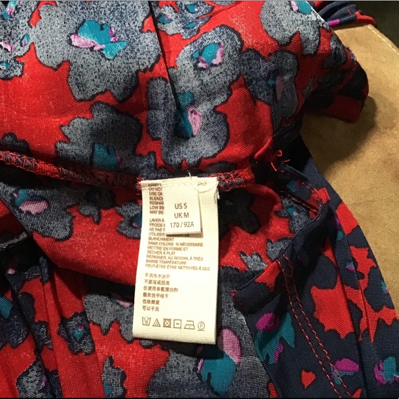 FREE PEOPLE PRE-LOVED AUTHENTIC RED & BLUE FLORAL LONG SLEEVES DRESS/TUNIC DRESS - Picture 8 of 11